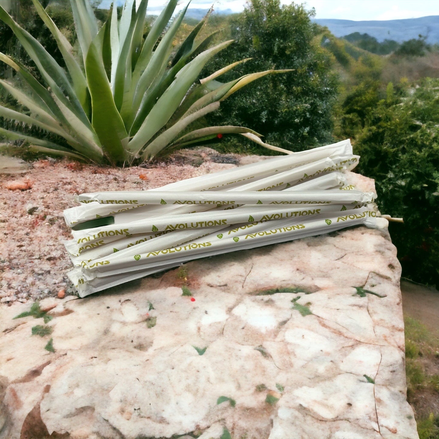 Standard 7.5 in Green Biodegradable Plastic Drinking Straw